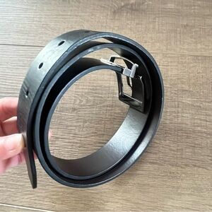 Nike‎ Belt Genuine Leather Brown Black Swivel Reversible Silver Buckle Men's 38"